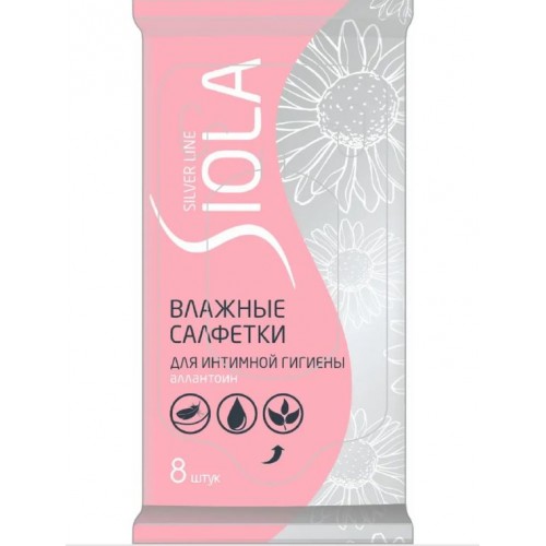 SIOLA Silver Влажные салфетки для интимной гигиены 8шт